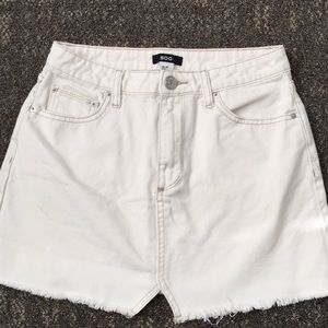 Urban Outfitters cream denim mini skirt
